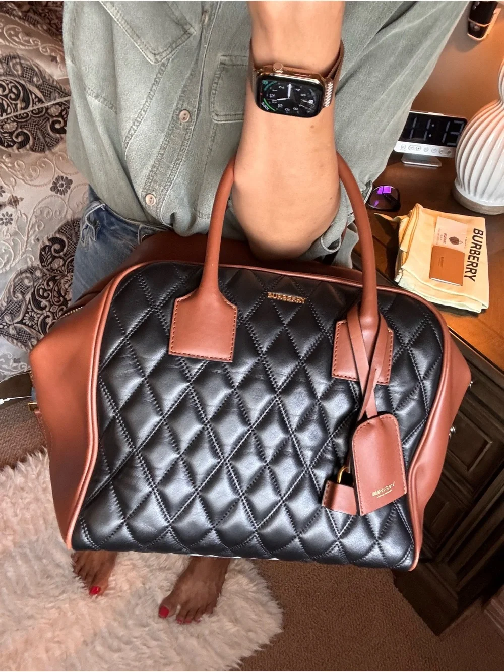 Burberry cube Leather Satchel !